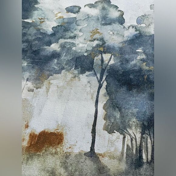 Maya Woods “Autumn Indigo” Landscape Wall Art Print on Classic Canvas - Picture 15 of 16